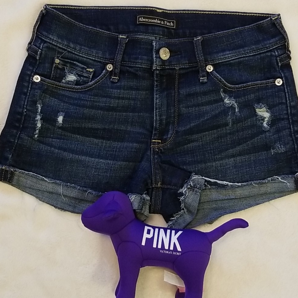 Women's Abercrombie Jean Shorts Dark Denim Size 24 / 2